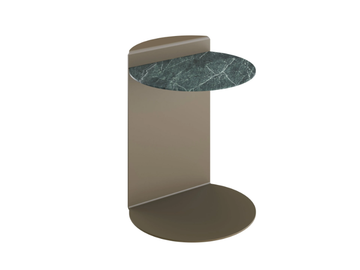 MARION - Round painted metal coffee table with stoneware top by DÔME DECO - view 2